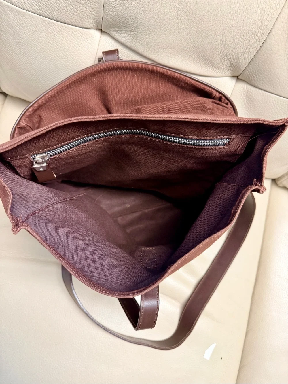 Emporio Armani Brown Messenger Bag with Leather Strap